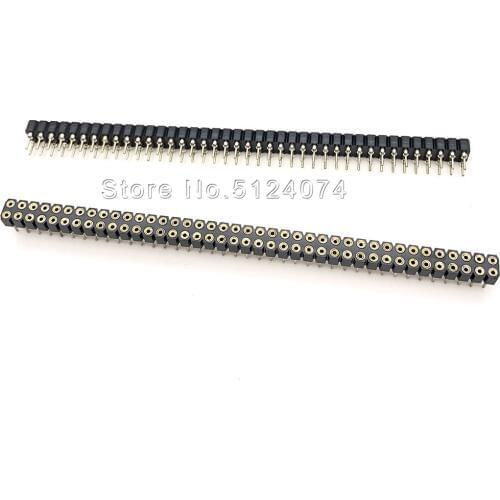 5pcs/lot 2.54 double row Round hole Female Header Connector pin header 2*40pin spacing 2.54mm Circular hole pin gold-plated