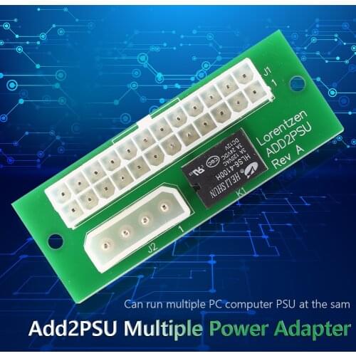 ATX 24Pin to Molex 4Pin Multiple Power Supply Adapter Run Multiple PC Computer PSU Together for BTC Miner Mining Rig