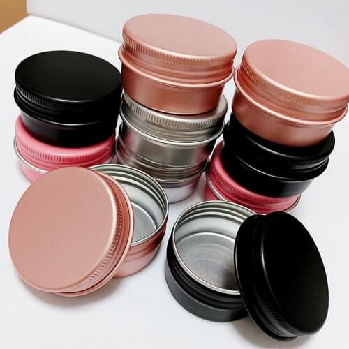100 X 30G Rose Gold Screw Thread Aluminum Ointment Jar 30ml Cosmetic Makeup Lipstick Lip Balm Concealer Refillable Metal Tin Pot