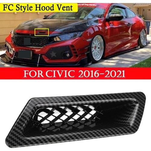 Car Carbon Fiber ABS Front Bumper Air Vent Intake Duct Grill Cover Trim Left Side Fit for Honda Civic 2016-2021