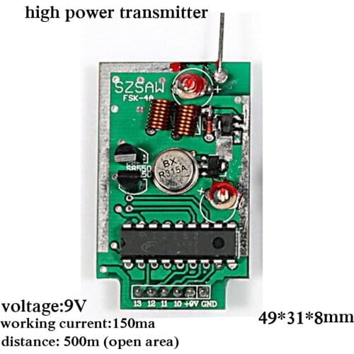 9V 315M/433M wireless welding code transmitter module high power transmitter board long-distance wireless transmitter mod