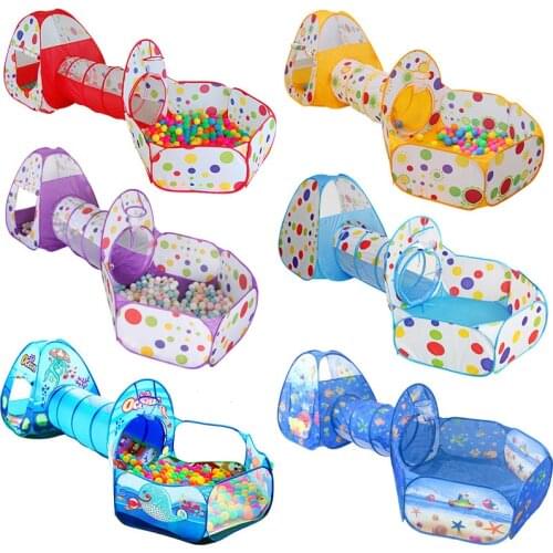 Portable Baby Playpen Ball Pool Child Balls Pit Large Children’s Tent with Crawling Tunnel Folding Kids Ball Dry Pool Tent Toys