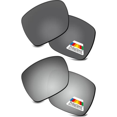 Bwake 2 Pairs Black & Silver Polarized Replacement Lenses for-Oakley Dispatch 1 OO9090 Sunglasses Frame