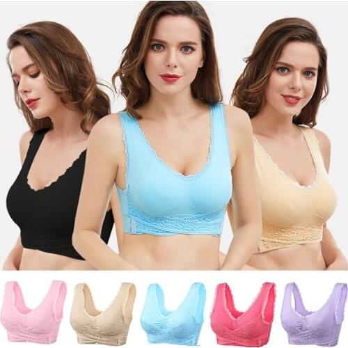 3Pcs/Lot Sexy Women Bra Push Up Bralette Lingerie Femme Sports Underwear Brassiere Front Closure Bras Ladies Big Size Sleep Bra