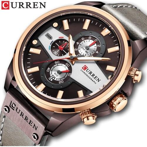CURREN Top Brand Luxury Brand Casual Watches For Men Leather Strap Men Clock Waterproof Luminous Quartz Wristwatch Reloj Hombre
