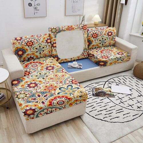 Boho Sofa Seat Cushion Cover For Living Room Mandala Sofa Cover Elastic Couch Seat Slipcover Furniture Protector 1/2/3/4 Seater