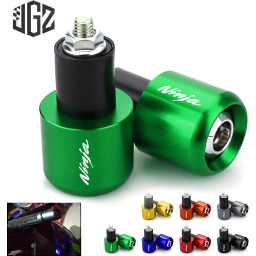 CNC Motorcycle Handle Bar Ends Plug Balance Sliders for Kawasaki Ninja 400 650 300 250 1000 ZX10R 22mm Handlebar Handgrips Plug