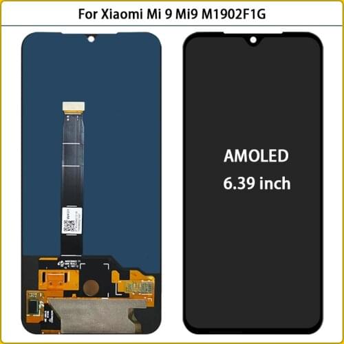 AMOLED 6.39'' For Xiaomi Mi 9 LCD Display Touch Screen Digitizer Assembly For Xiaomi Mi9 M1902F1G LCD Screen Replacement