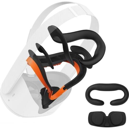 For Oculus Quest 2 VR Facial Vent Soft Interface Bracket & Anti-Leakage Light PU Leather Foam Face Cover Pad Set(7 in 1)