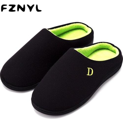 FZNYL Indoor House Shoes Slippers Men Casual Winter Soft Warm Home Slipper Non-slip Bedroom Flip Flops Big Size 38-45