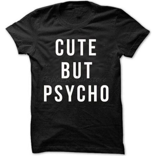 Cute But Psycho pocket t shirt tumblr cute but psycho top tumblr quote shirt men cotton tshirt summer brand t-shirt bigger size