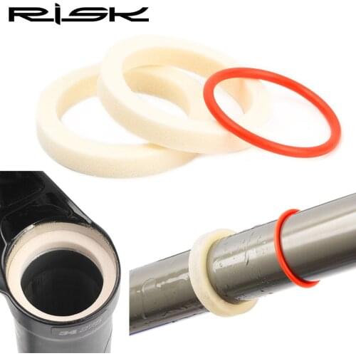 RISK Bicycle Front Fork Sponge Ring Oil Foam Absorb Seal With Itinerary Ring 32/34/35/36mm MTB Bike Fork Shock Accessories