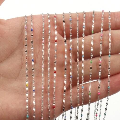 1 Meter Silver Color Wire Wrapped Rosary Chain Stone Beads for Jewelry Making Bracelet Necklace Ankle DIY Handmade Accessories