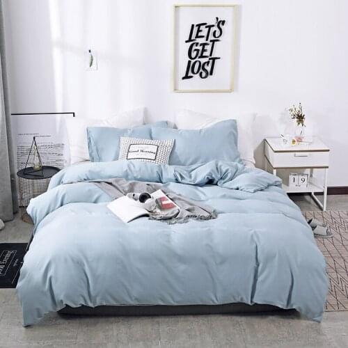 Solid Color Sanding Polyester Bedding Set 2/3PCS Duvet Cover Set,Comfortable Bed Linens (No Fitted Sheet) Home Textile