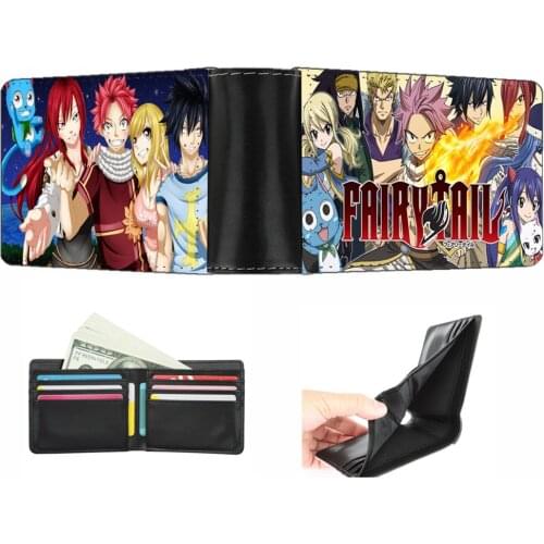 Anime Fairy Tail wallet Men women short wallet teenagers Card Holder PU Short Zero Wallet student Coin Purse