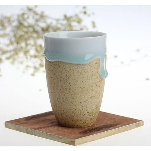 Creative ceramic cups teacup flow glaze cup couple cup ice cream cups mugs teacup Onsale