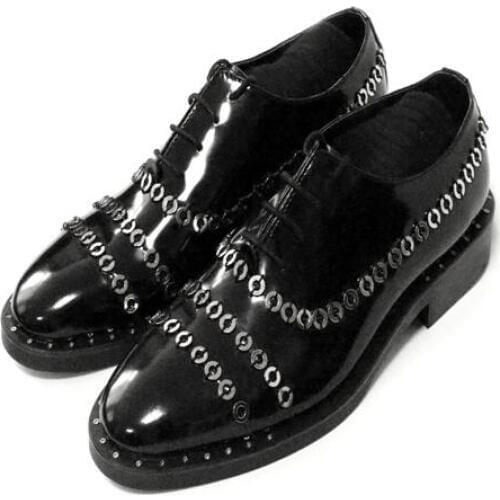 New formal shoes for men metal handmade lace up genuine leather men shoes handmade oxfords