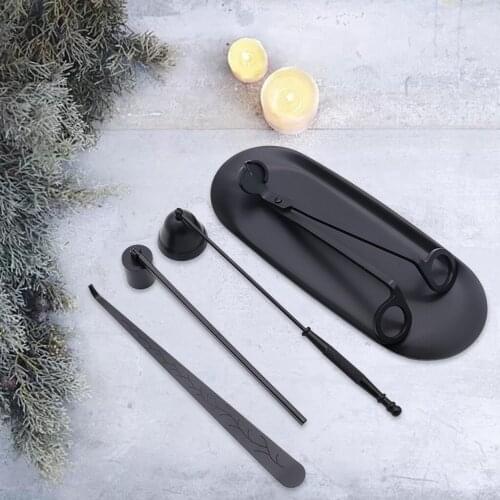 5 Pcs Candle Accessory Set Snuffer Wick Trimmer Dipper Tray Plate Scissor Cutter