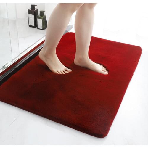 Anti-slip Bath Bathroom Mat Super Soft Toilet Rugs Faux Rabbit Hairs Living Room Bedroom Bathtub Side Wash Basin Floor Carpets