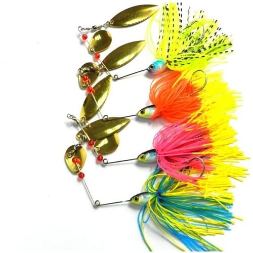 HENGJIA 20pcs 19.5G Spinner buzzbait fishing lures 0.69oz metal sequin lead head pike bass wobblers fishing baits fishing tackle