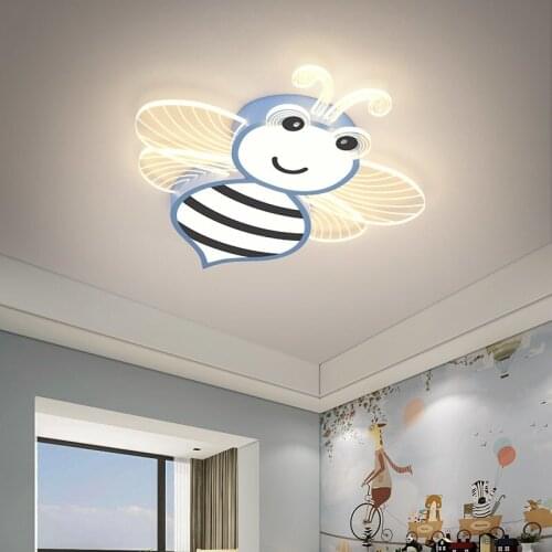 New Product Childrens Room Small Dragonfly Ceiling Lights Lighting Cute Warm Creative Little Bee Daughter Room Led Ceiling Lamp