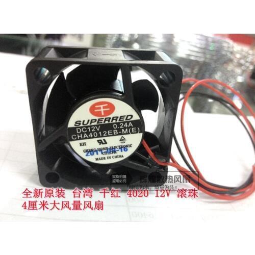 NEW SUPERRED CHA4012EB-M(E) 4020 12V 0.24A 4CM Double Ball bearing cooling fan