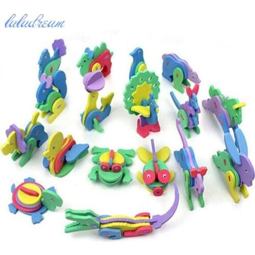 EVA Foam 3D Creative DIY Handmade Intelligence Development Animals Puzzle Jigsaw Toys For Children