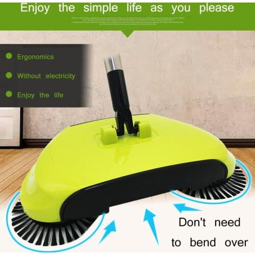 Stainless Steel Sweeping Machine Push Type Hand Push Magic Broom Dustpan Handle Household Cleaning Package Hand Push