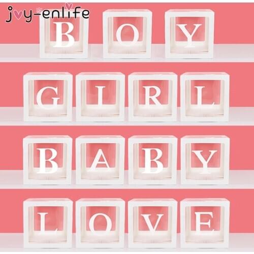 Alphabet A-Z Transparent Packing Box Wedding Balloon Box Wedding 1st Kids Birthday Party Decoration Gift Baby Shower Supplies