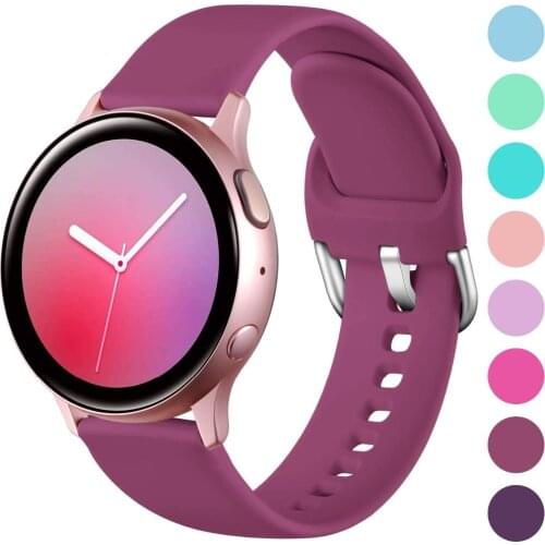 20mm Silicone Watch Band for Samsung Galaxy Watch 42mm Active2 40/44mm Soft Sport Watch Strap for Samsung S2 Classic Replacement