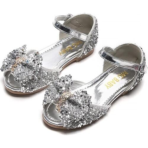 Kids Shoes Girls Sandals 2020 Summer New Fashion Flat Heel Open Toe Princess Shoes Children Little Girl Soft-Sole Dance Shoes