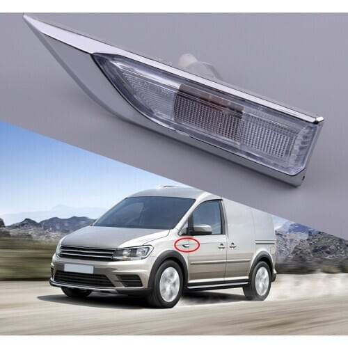 Silver ABS Left Side Marker Turn Signal Light Indicator Fit For VW Transporter T6 Caravelle Multivan MK VI Caddy MK4 7E0949101