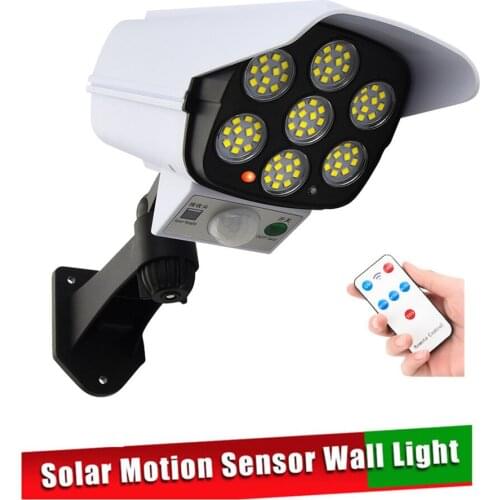 Remote Solar motion sensor LED Light outdoors Simulation Monitoring Security Lighting Wall Lamp Fake Camera Lights