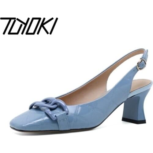 Tuyoki New Women High Heel Shoes Metal Chain Strange Heel Women Pumps Fashion Party Shoes Women Footwear Size 34-40