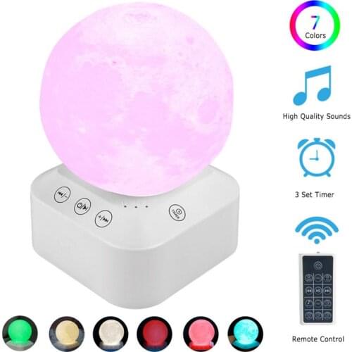 Intelligent Voice Control White Noise Machine Sleep Colorful Light Music Sleep Aid Therapy Sound Machine For Baby Night Light