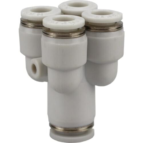 High quality 15pcs Pneumatic fittings PRG8-4mm 5-way push in quick joint connector