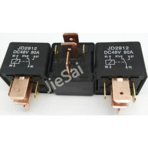 High quality Black 4 pin 5 pin 80A 12V/ 48VDC car relay and voltage can be customized