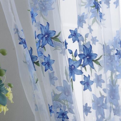 1x2M Sweet New Sheer Tap Top Curtain Window Living Room Drapes Floral Curtains Panel