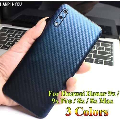 For Huawei Honor 9X Pro 9XPro 8X Max 3D Gradient Carbon Fiber Rear Back Cover Rear Decal Skin Film Phone Protective Sticker Film