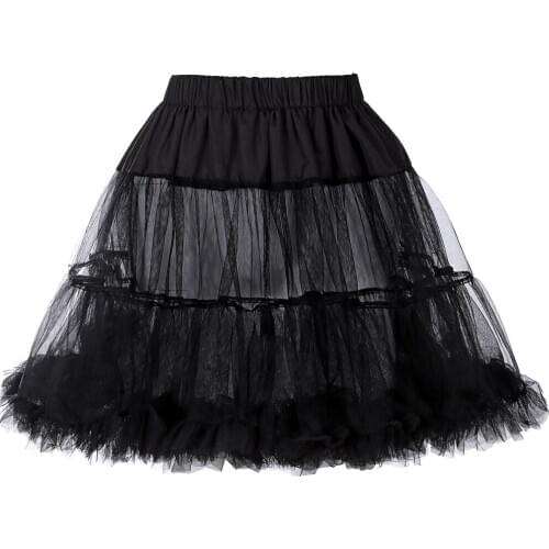 Women Tutu Skirt Tulle Netting Crinoline Rockabilly Petticoat Underskirt Slip Vintage Skirts Retro Sexy Mini Skirt VD0656