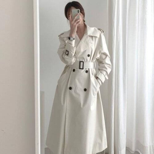 Trench Coat For Women Korean Style Womens Autumn Coat Fashion Solid Womens Windbreaker Boho Slim Womens Trench Coat Elegant