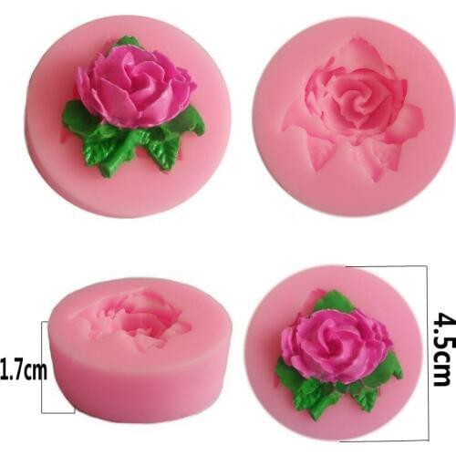 1pcs soap/silicone mold/soap mold/silicone soap mold Leafy rose Peony cake decorating tool silicone cake sugar craft tools 50-78