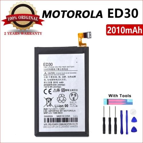 100% Original 2010mAh ED30 Battery For Motorola Moto G G2 XT1028 XT1032 XT1033 XT1034 XT1068 Phone High Quality Battery +tool