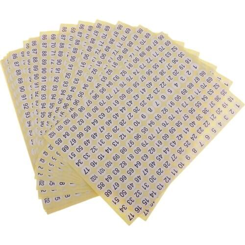 15 Sheets White Round Sticky Numbered Labels, 1-102 Self Adhesive Black Number Stickers, Home Office Organizing Accessories