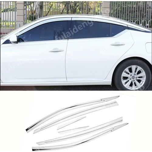 6pcs For Nissan Teana Altima 2019-2020 Chrome Window Visor Vent Shade Rain Guard Door Visor Car Styling Accessories