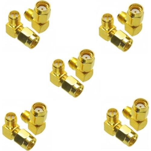 2PCS RP-SMA Male to RP-SMA Female Adapter Right Angle RF Connector For RC FPV Drone Remote Control Antennas