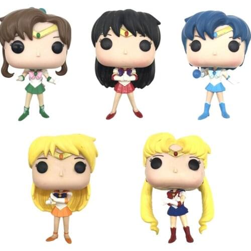 Anime Sailoring Mercury JUPITER Venus mars Moones Vinyl Action Figure Collection Model Toys for Children Girls Xmas gift No box
