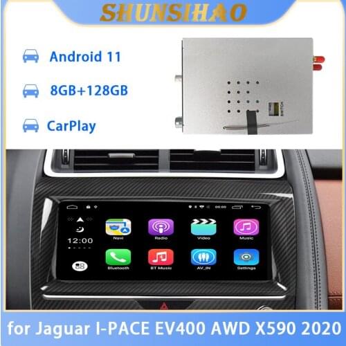 Ouchuangbo car GPS navi Android decoding box for Jaguar I-PACE EV400 AWD X590 2020 multimedia video interface carplay 128G