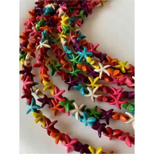 Mixed Color Starfish/Star Shaped Natural Stone Series (~ 13x13mm Size, 38 Pcs)