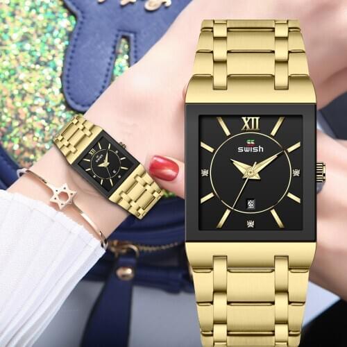 Womens Golden Bracelet Watches Rectangle Analog Quartz Watches for Women Luxury Brand Squre Dress Watch Ladies Wrist Watch 2020